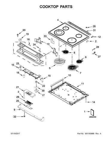 Cooktop parts