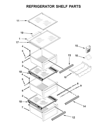 Refrigerator shelf parts