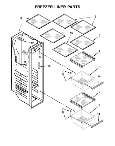 Freezer liner parts