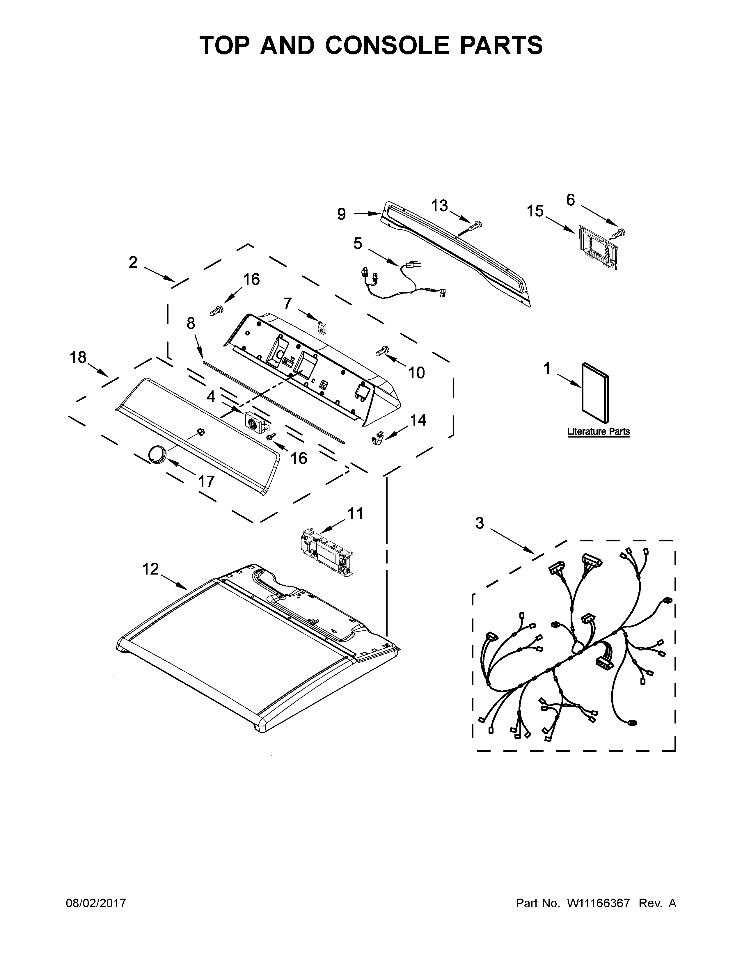 Top and console parts