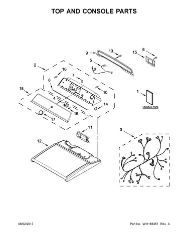Top and console parts