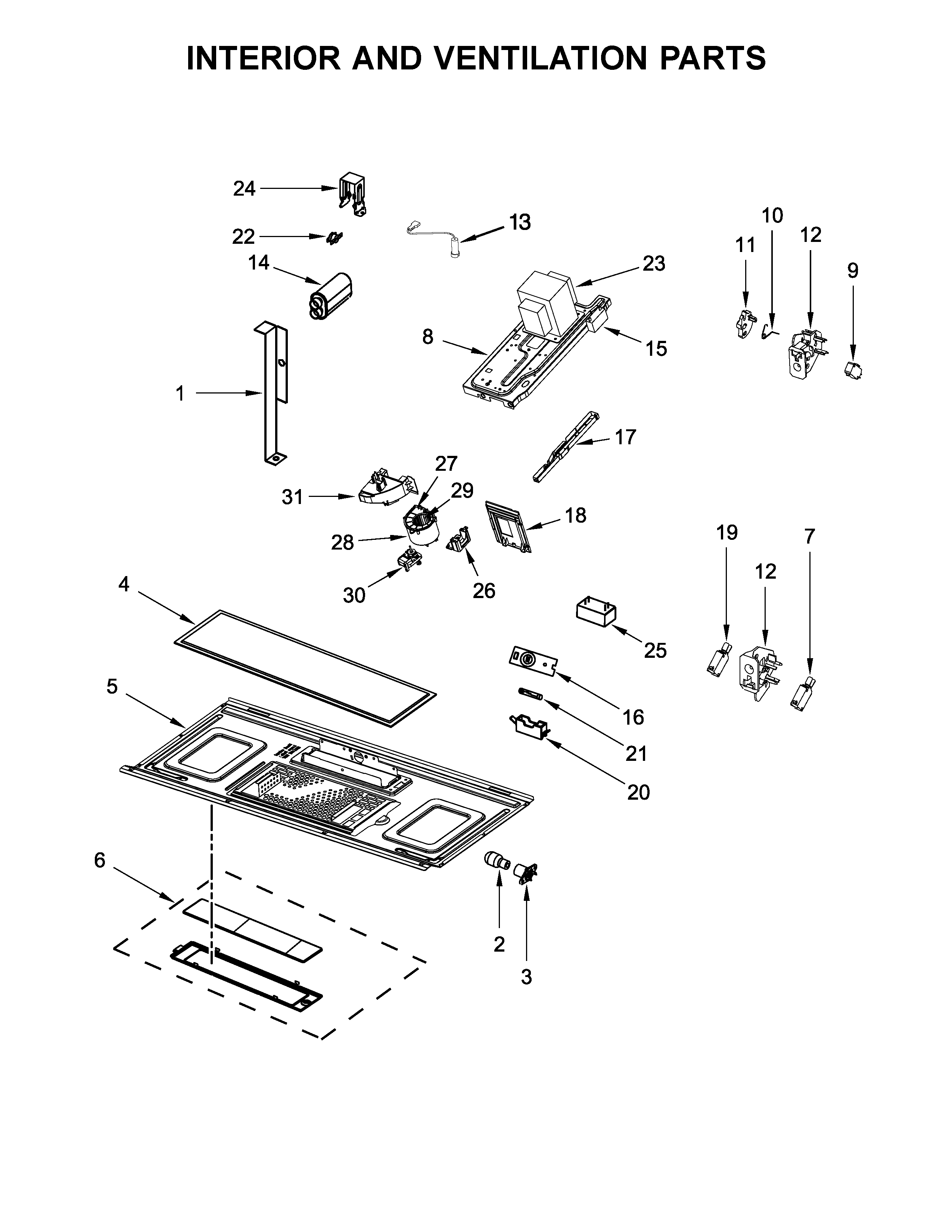 Interior and ventilation parts