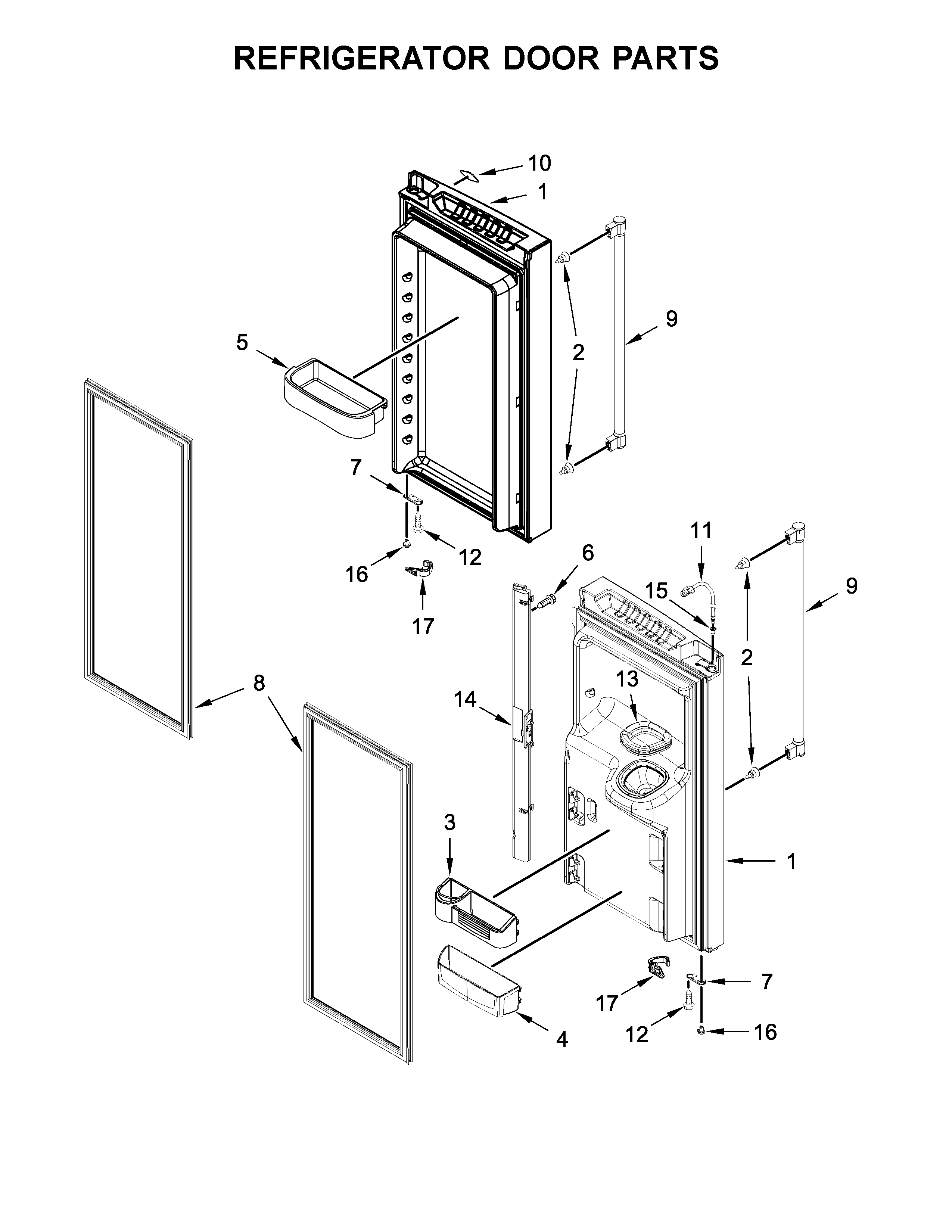 Refrigerator door parts