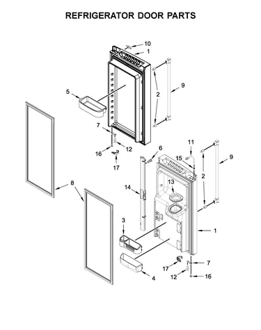 Refrigerator door parts