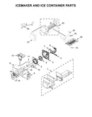 Icemaker and ice container parts