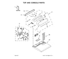 Whirlpool WED7000DW2 top and console parts diagram