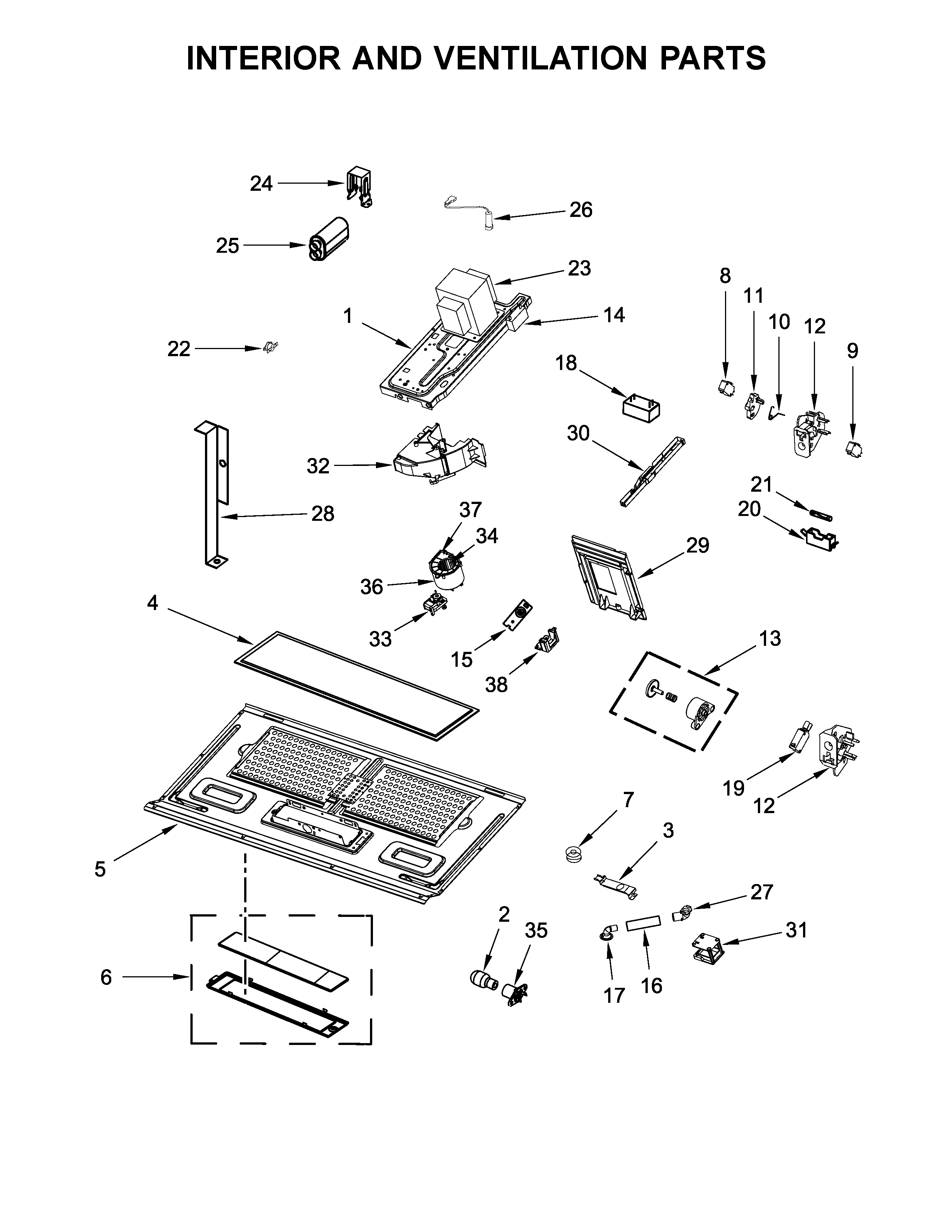 Interior and ventilation parts
