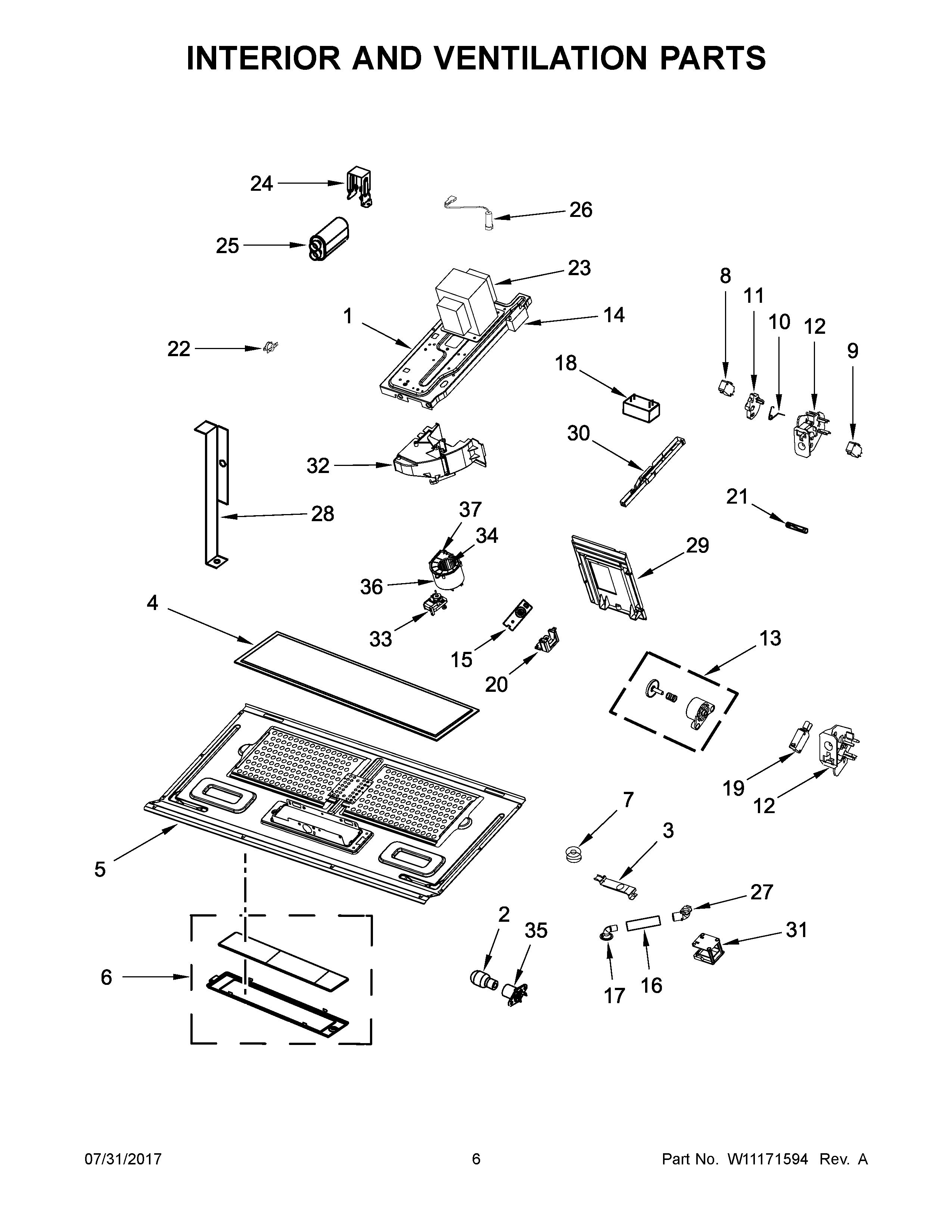 Interior and ventilation parts