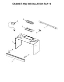 Cabinet and installation parts