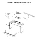 Cabinet and installation parts