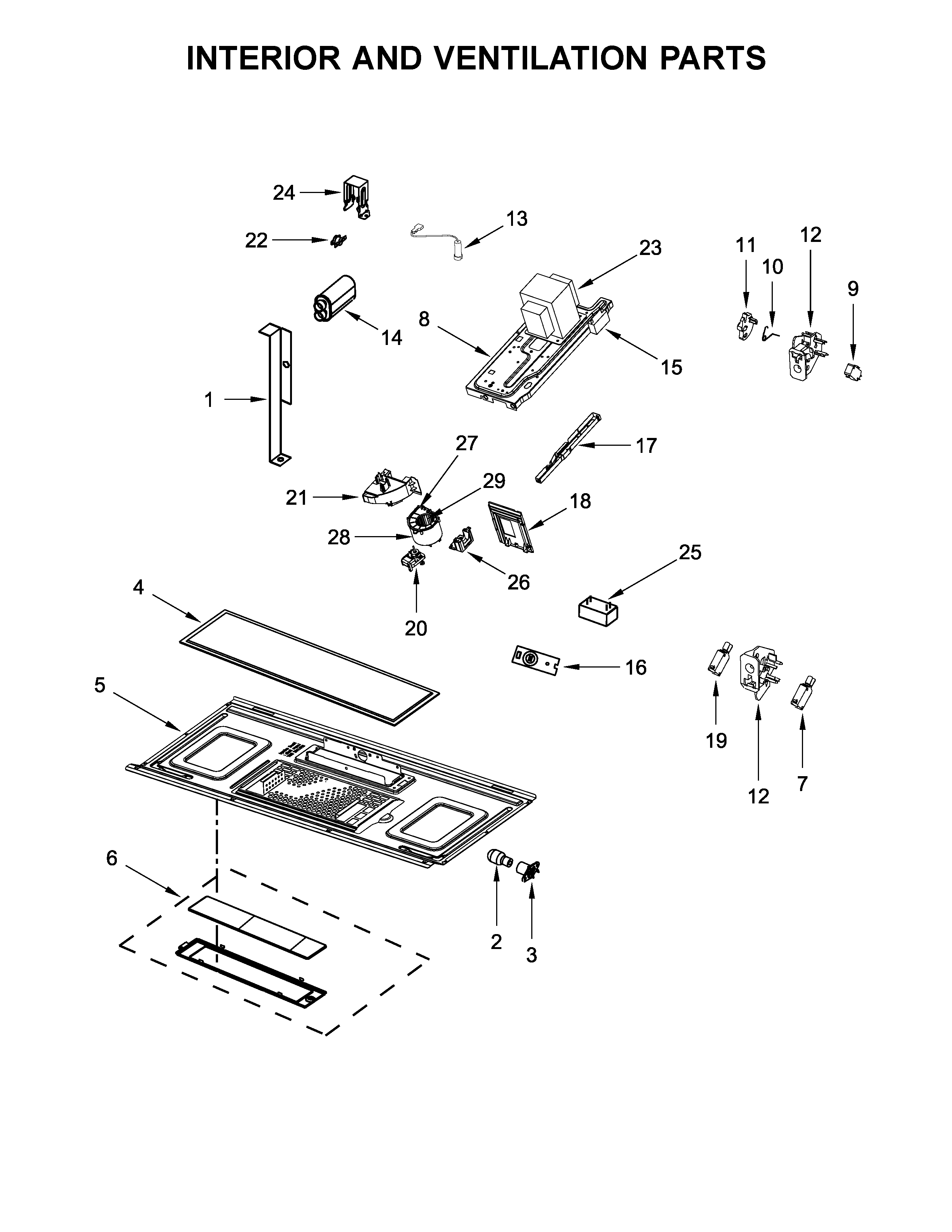 Interior and ventilation parts