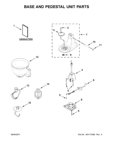 Base and pedestal unit parts