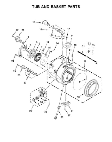 Tub and basket parts
