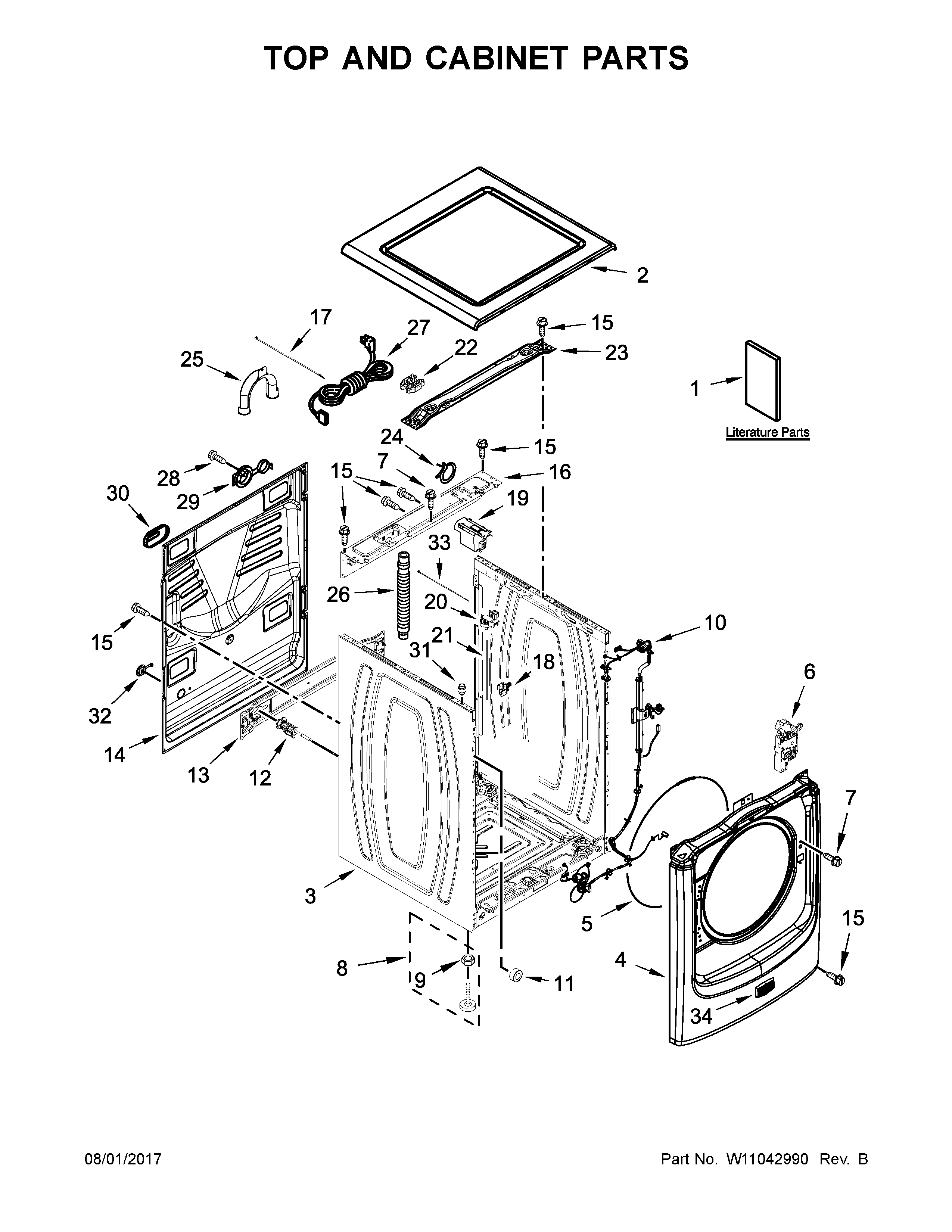 Top and cabinet parts