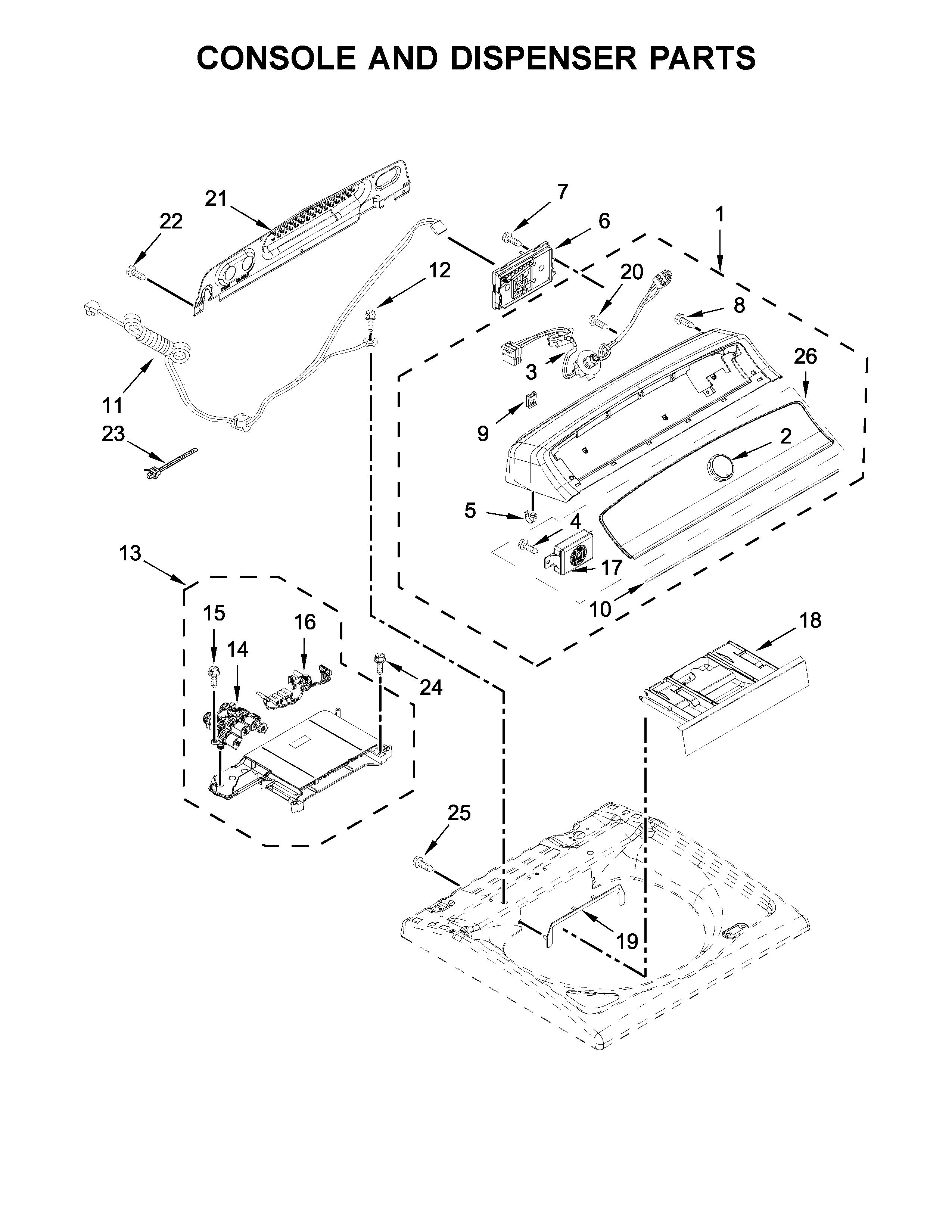 Console and dispenser parts