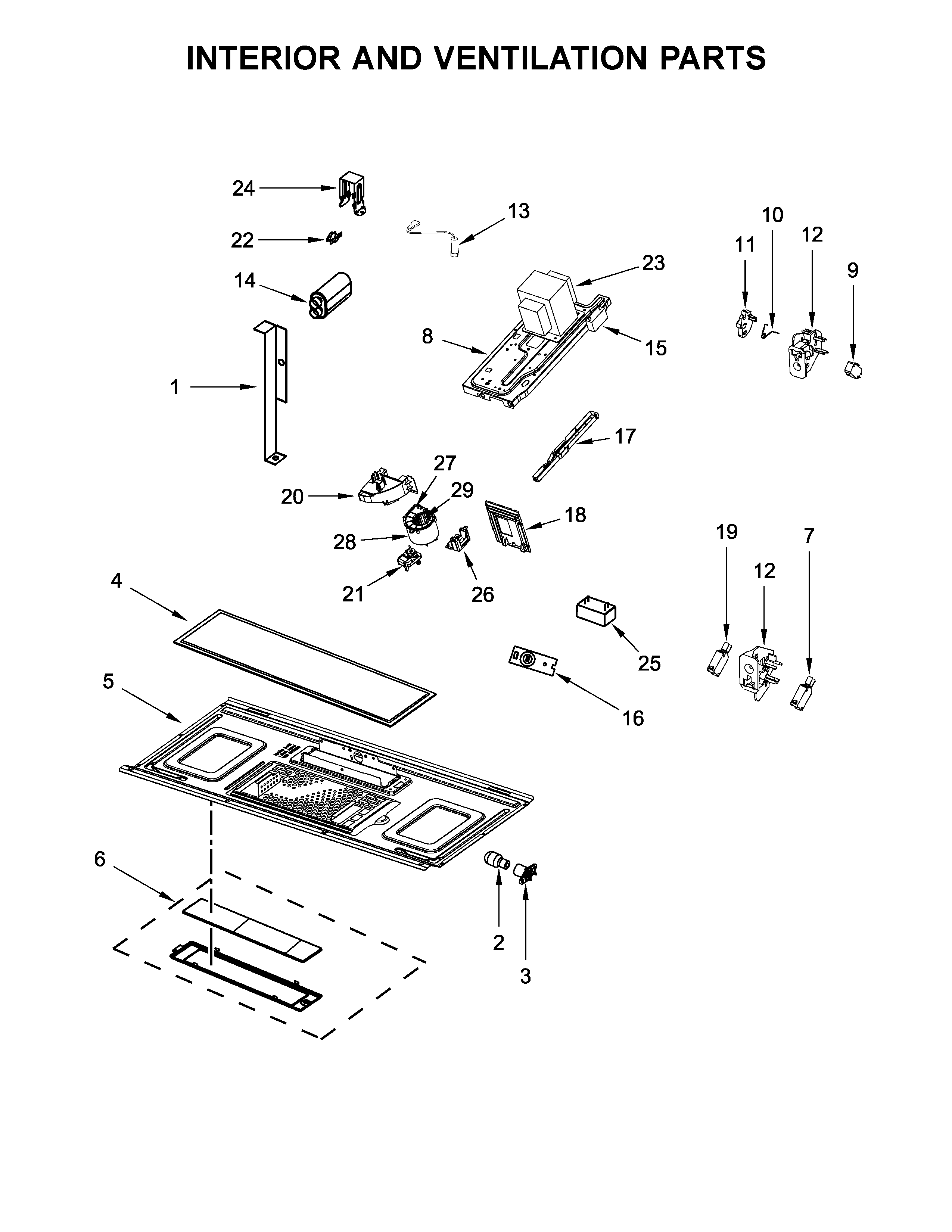 Interior and ventilation parts