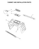 Cabinet and installation parts