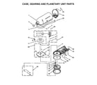 KitchenAid KSM95GA0 case, gearing and planetary unit parts diagram