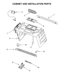 Cabinet and installation parts