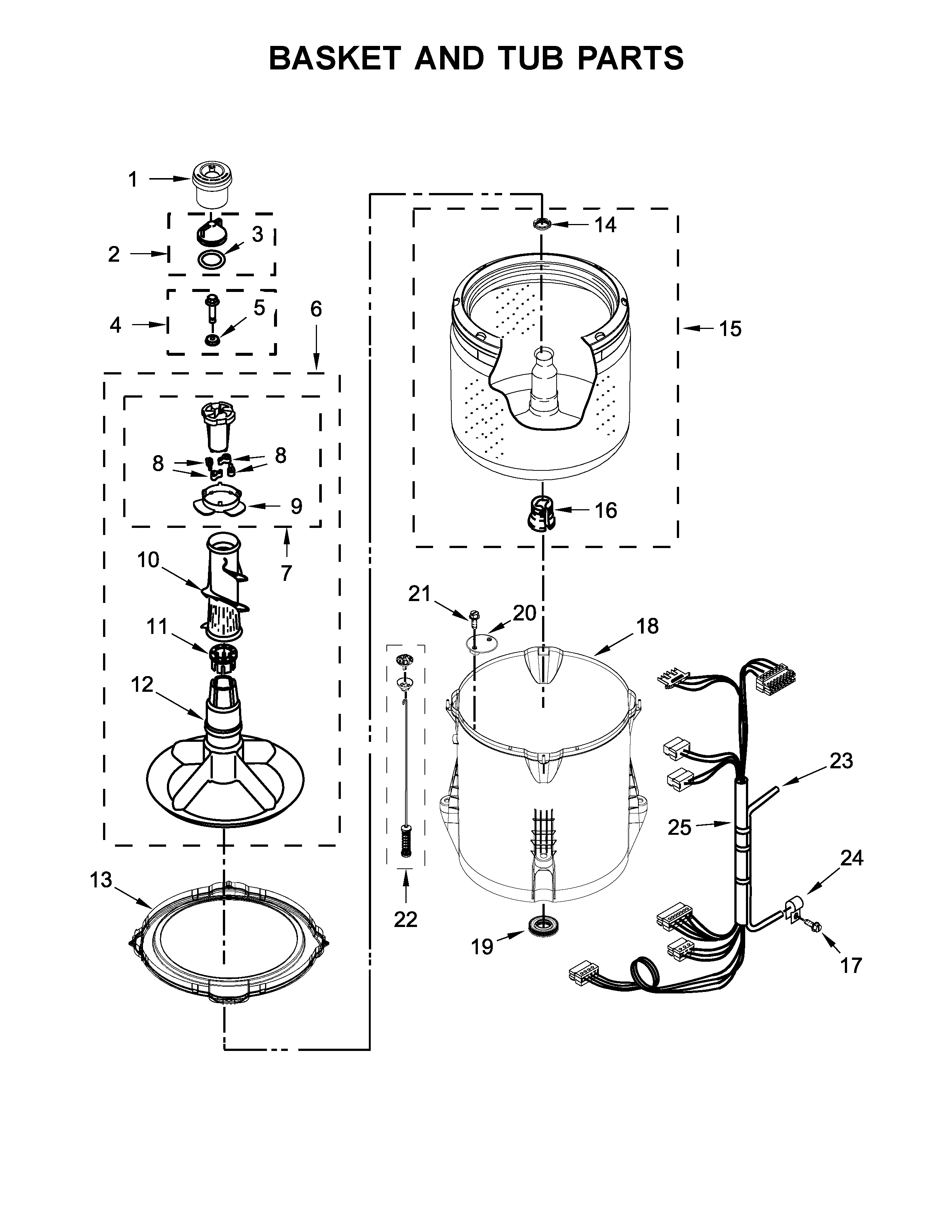 Basket and tub parts