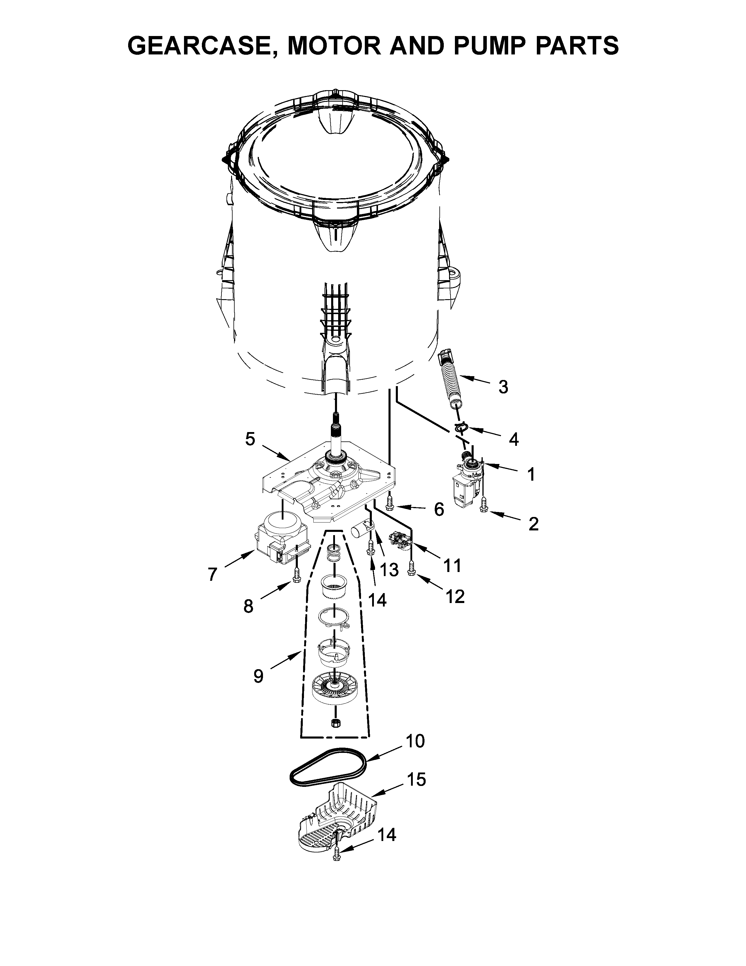 Gearcase, motor and pump parts