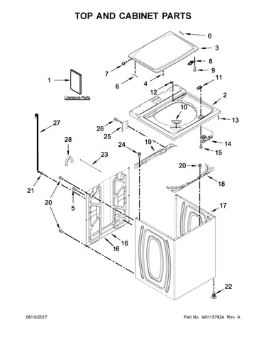 Top and cabinet parts