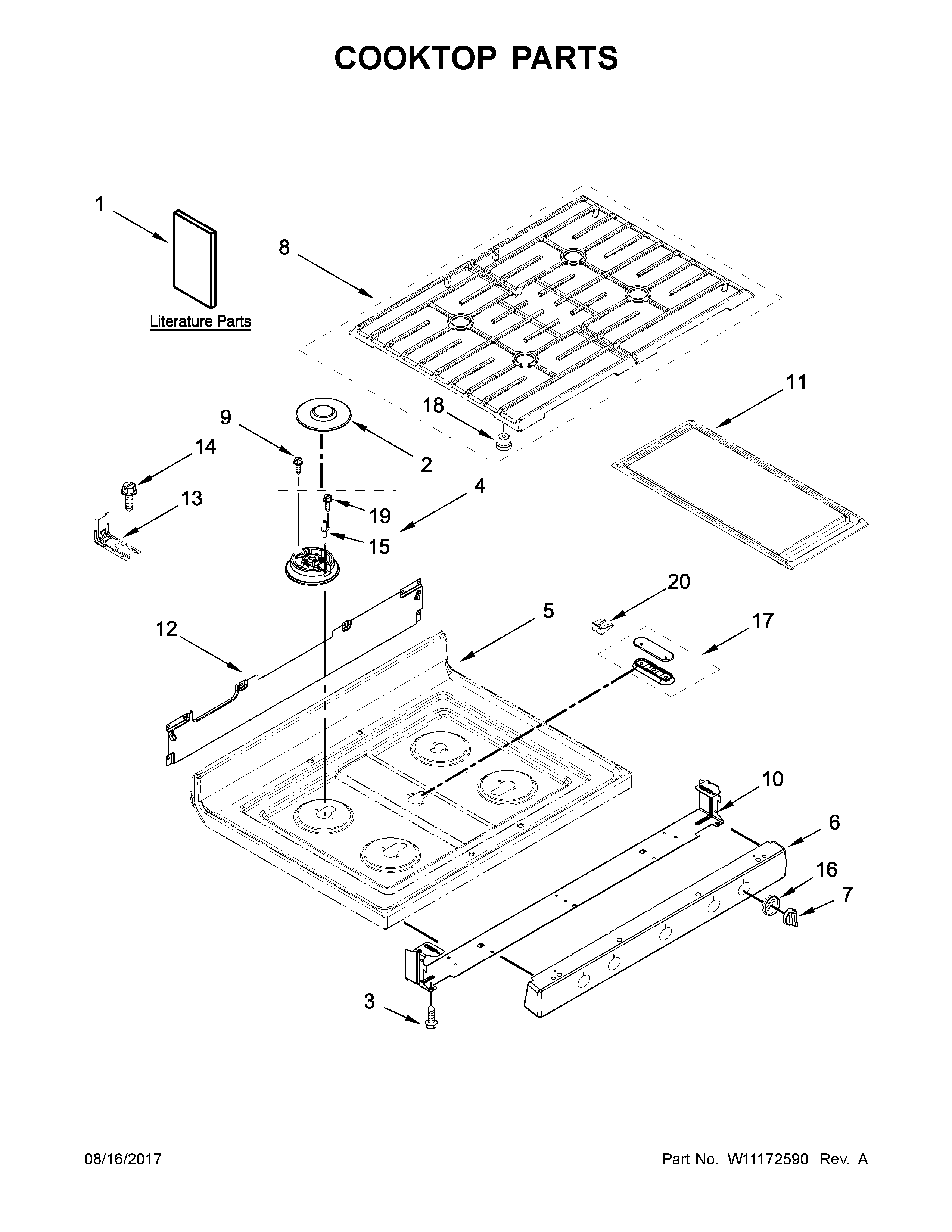 Cooktop parts