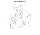 Whirlpool WDF545PAFM0 tub and frame parts diagram
