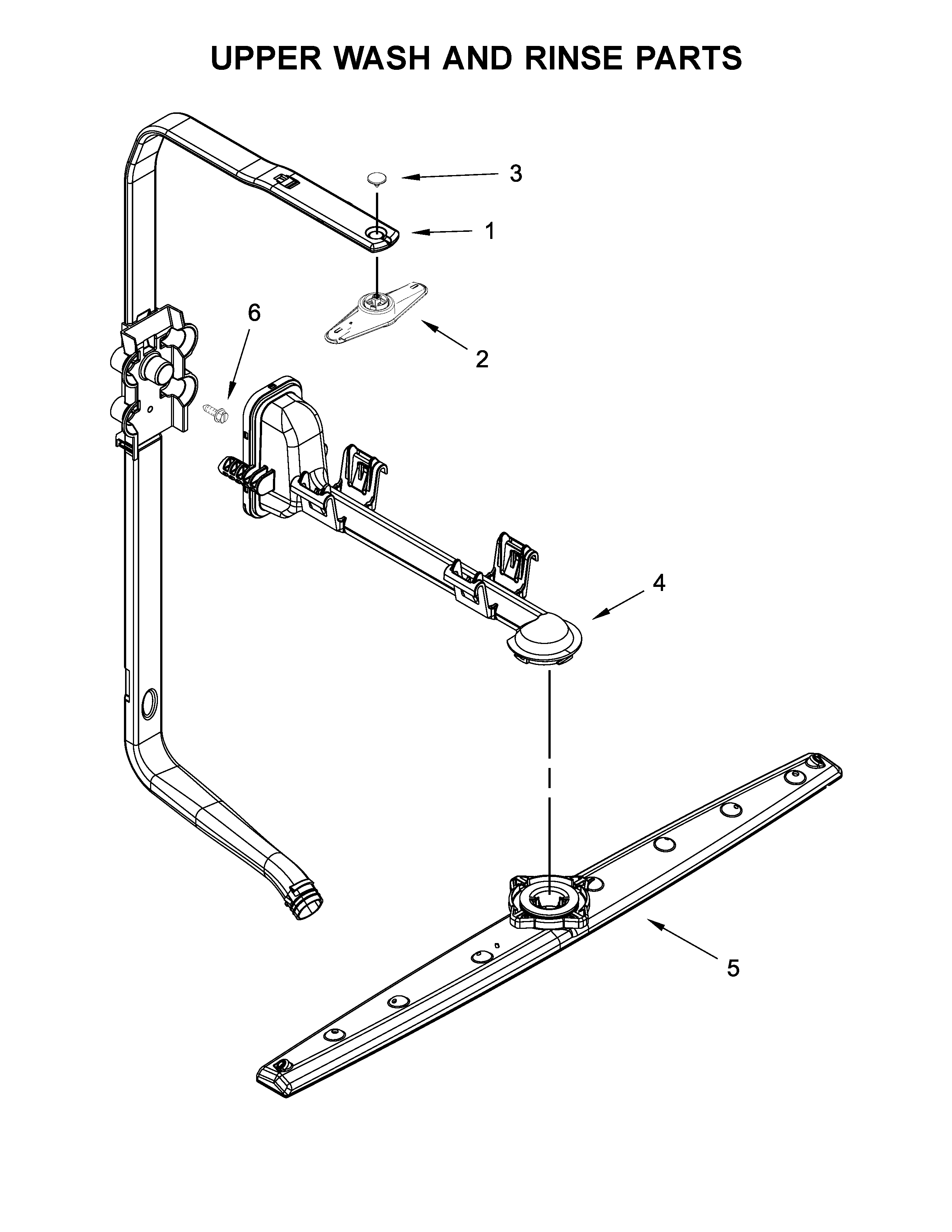 Upper wash and rinse parts