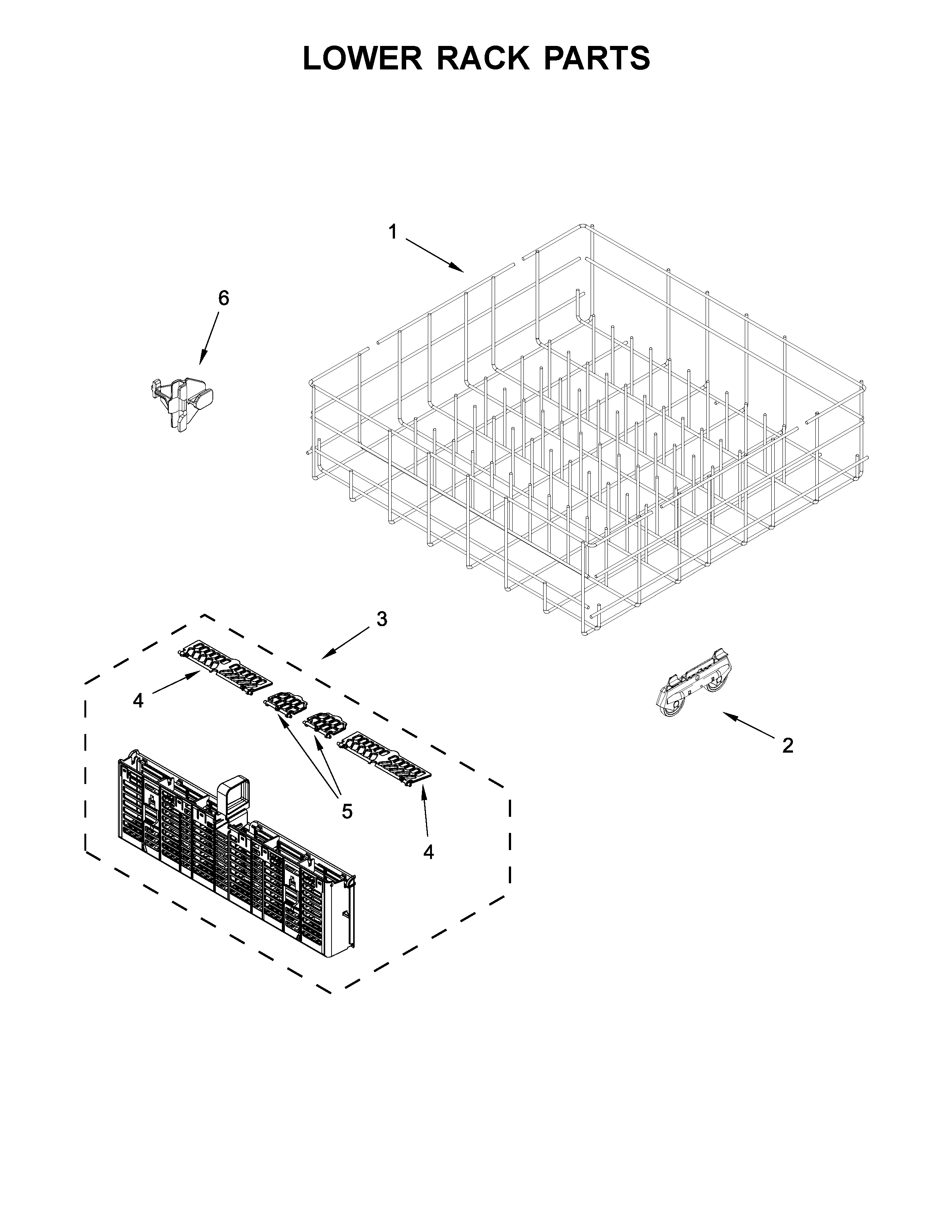 Lower rack parts