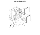 Whirlpool WDF560SAFB2 tub and frame parts diagram