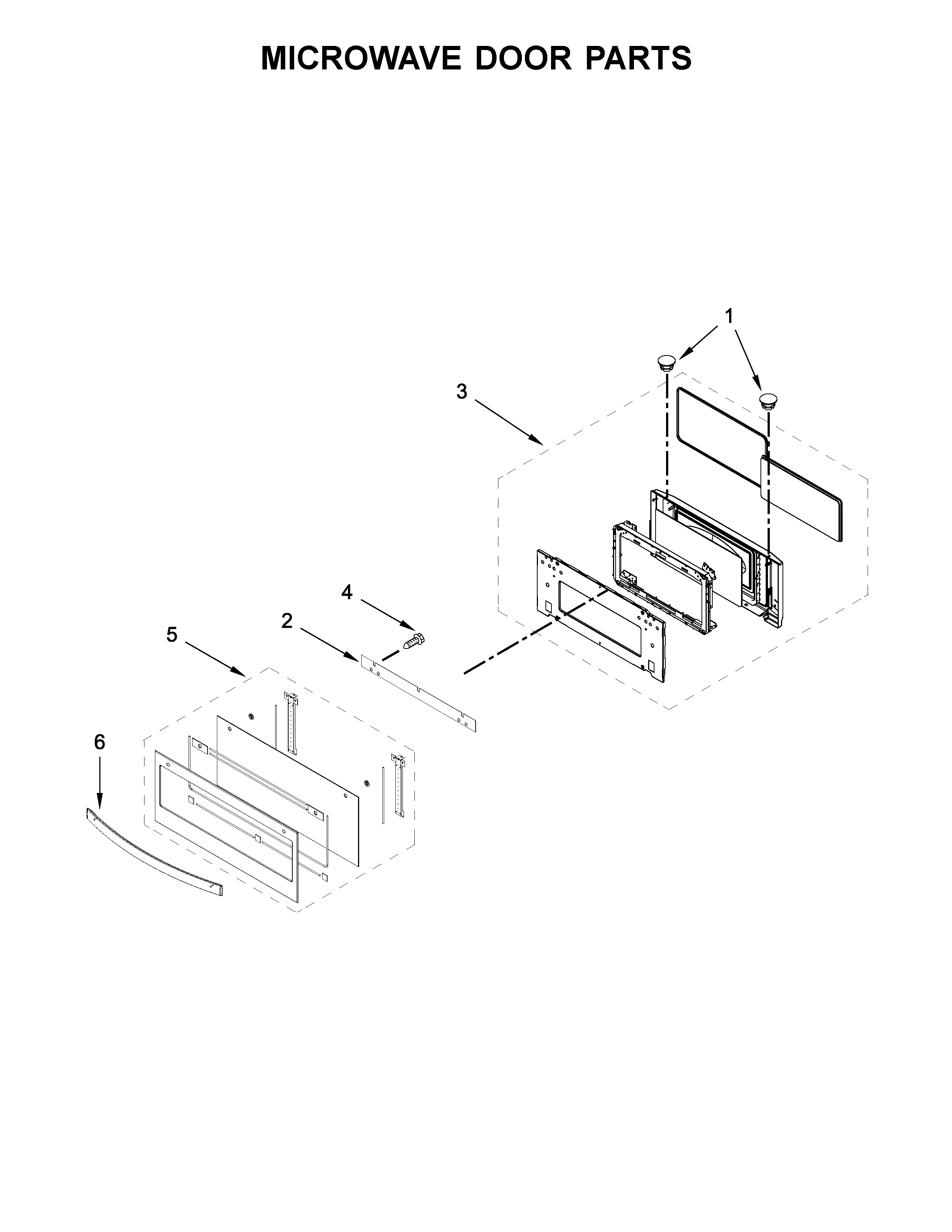 Microwave door parts