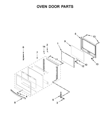 Oven door parts