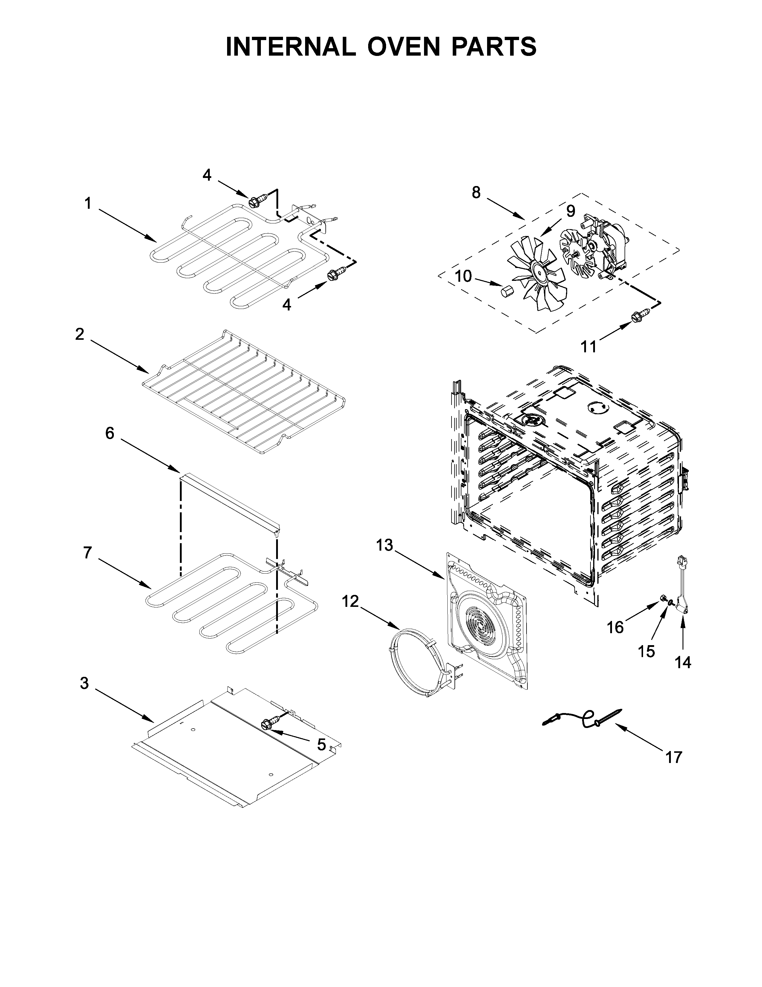 Internal oven parts