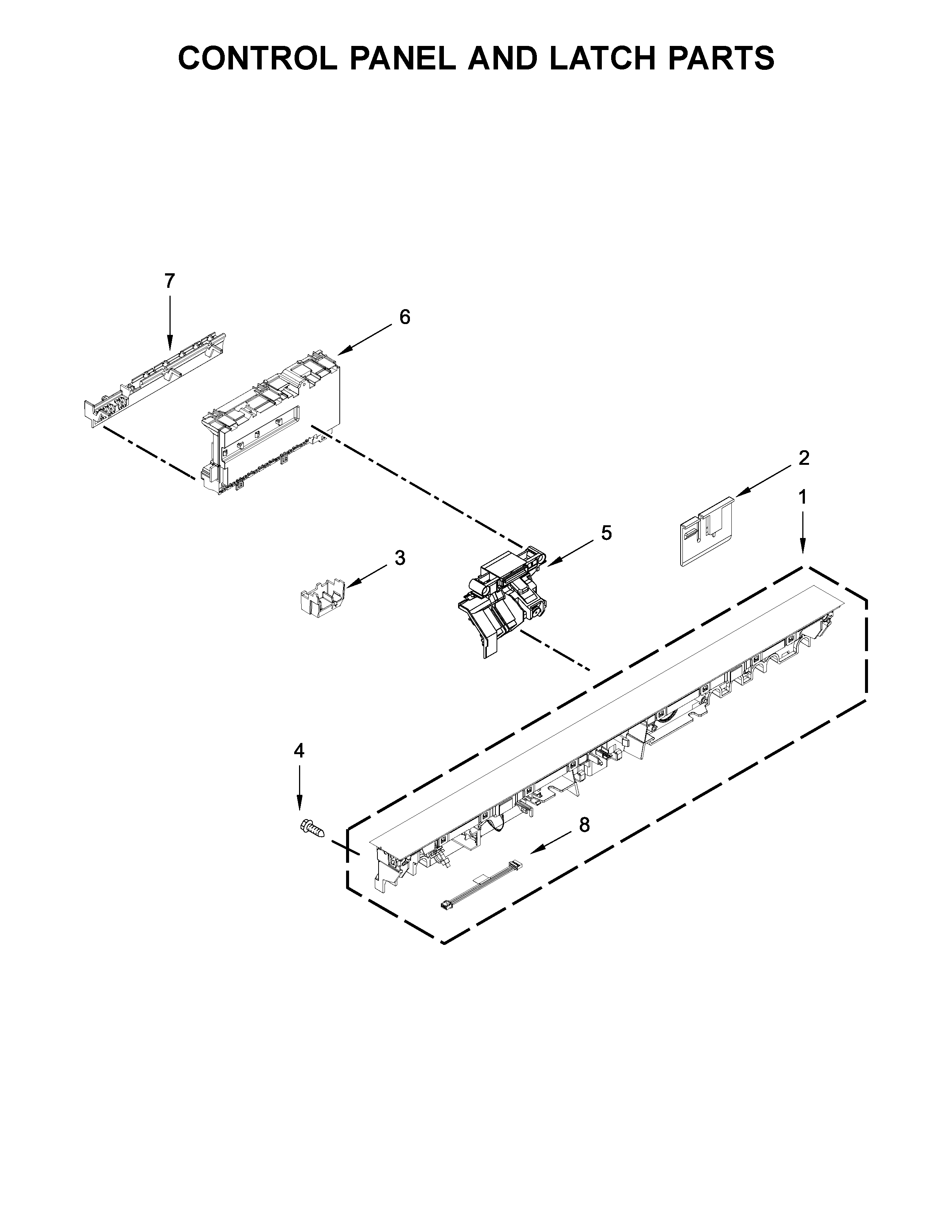 CONTROL PANEL AND LATCH PARTS