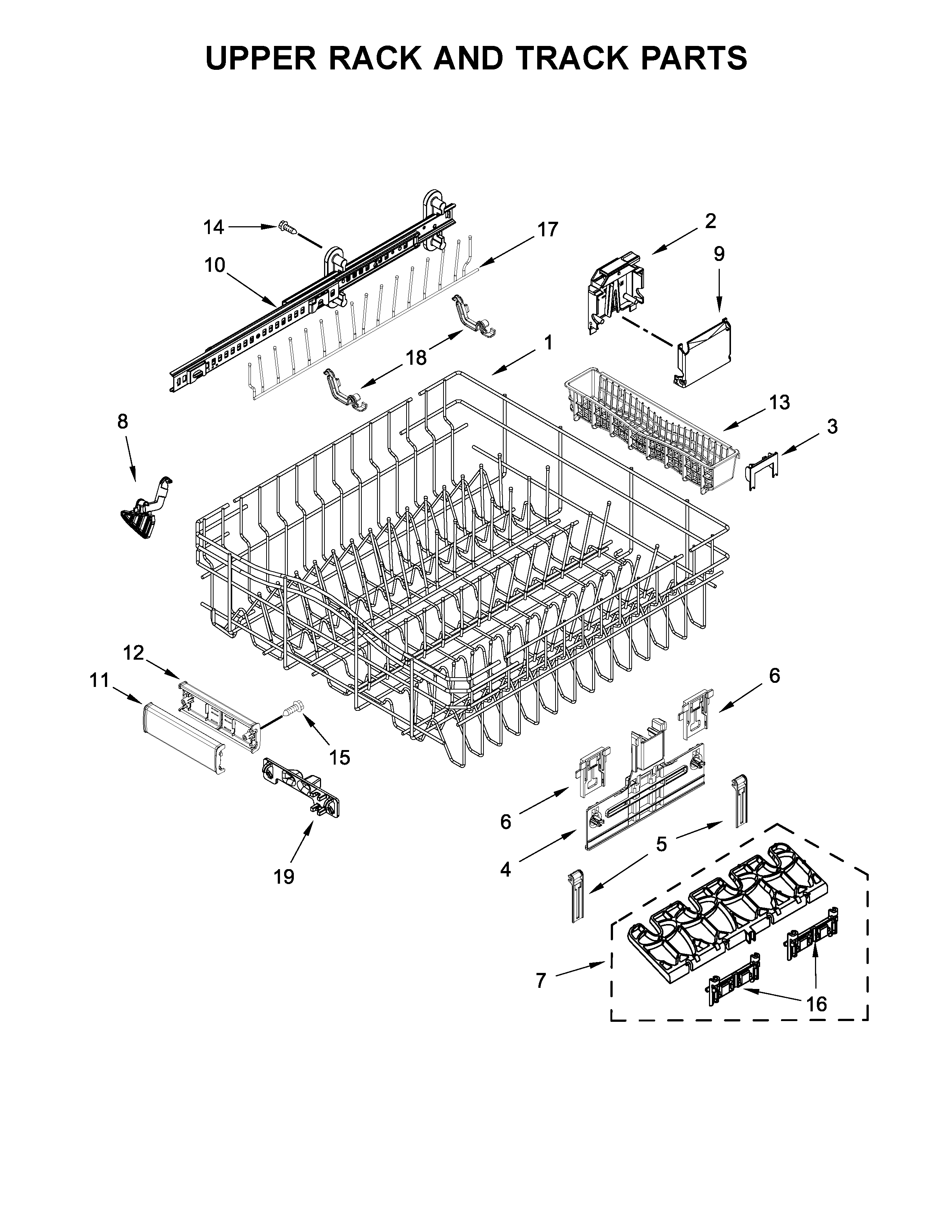 UPPER RACK AND TRACK PARTS