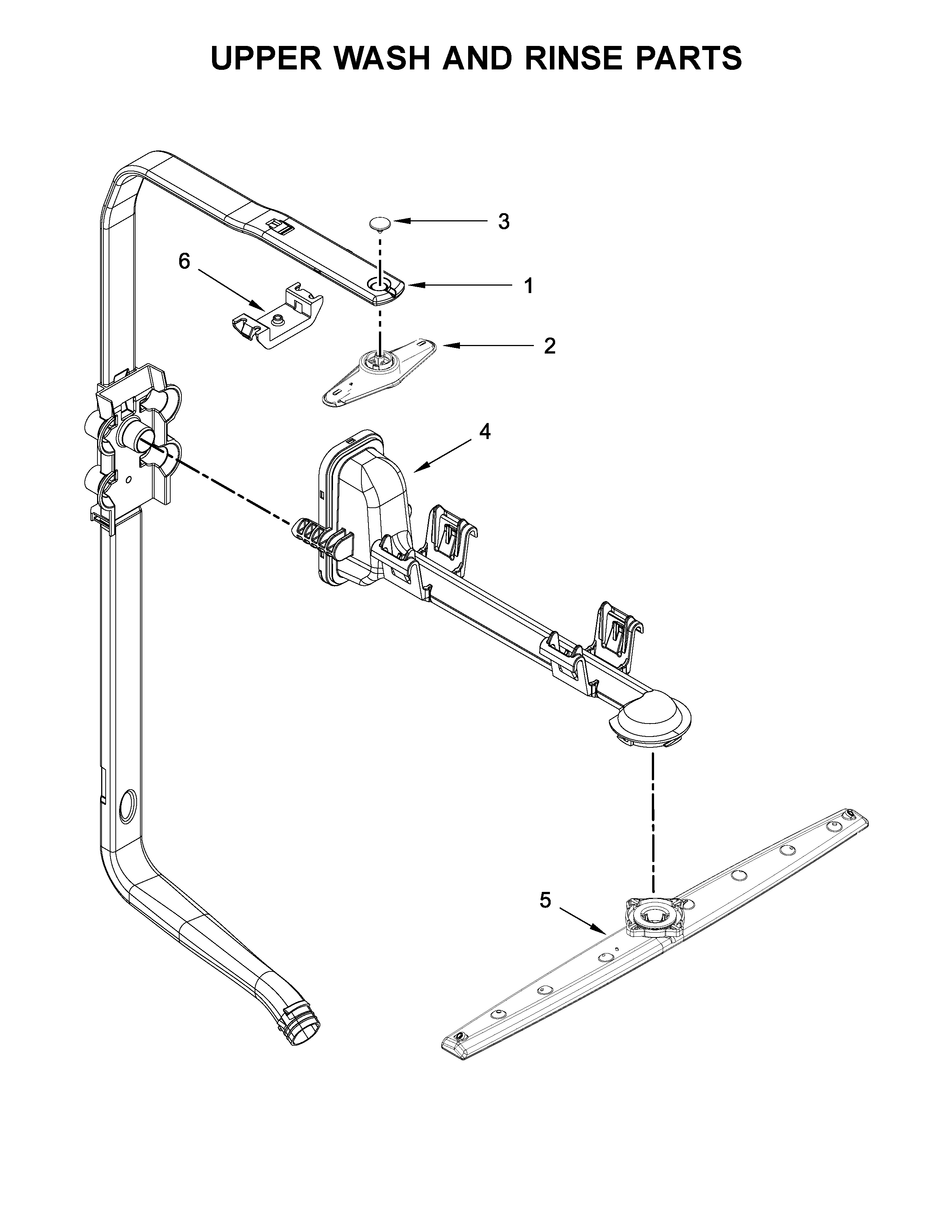 Upper wash and rinse parts