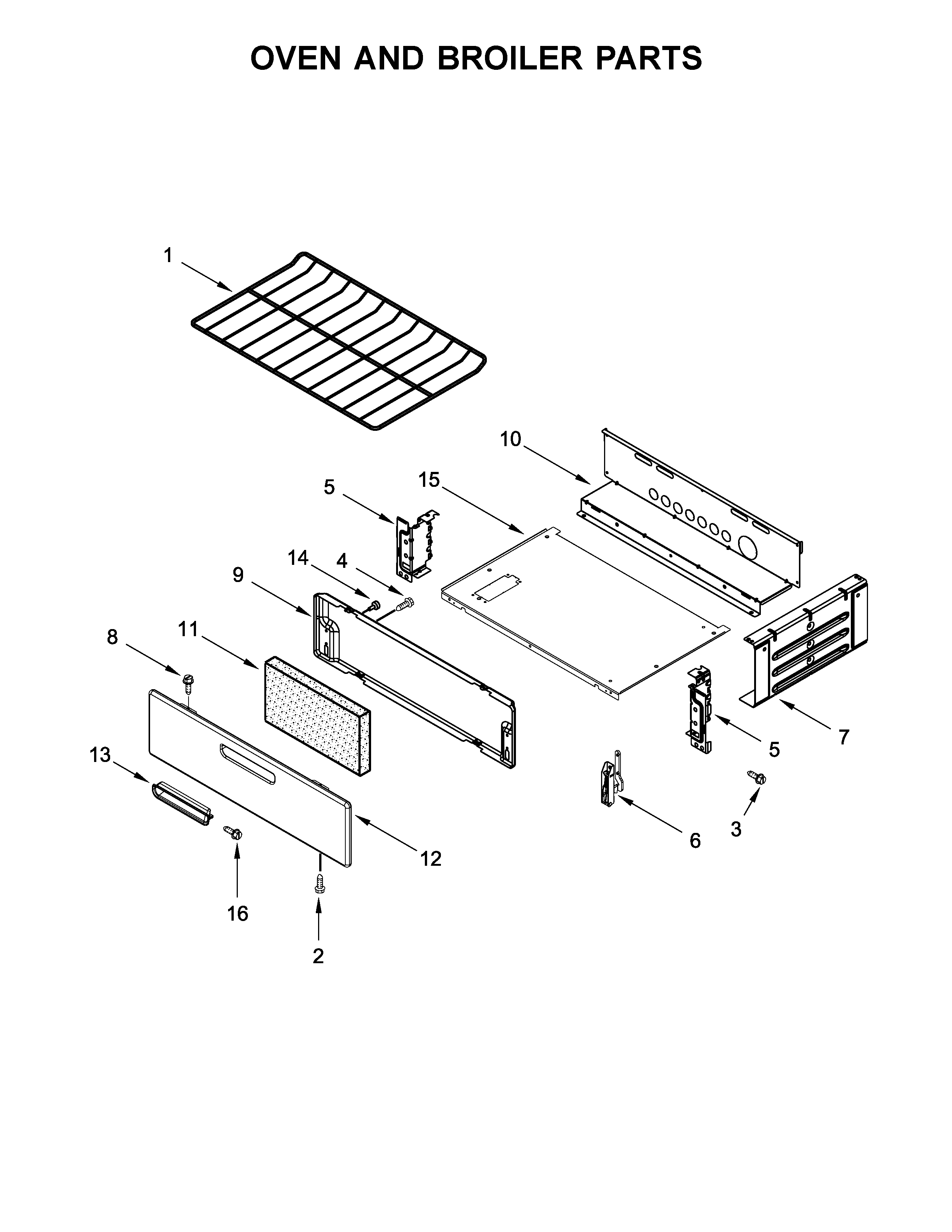 Oven and broiler parts
