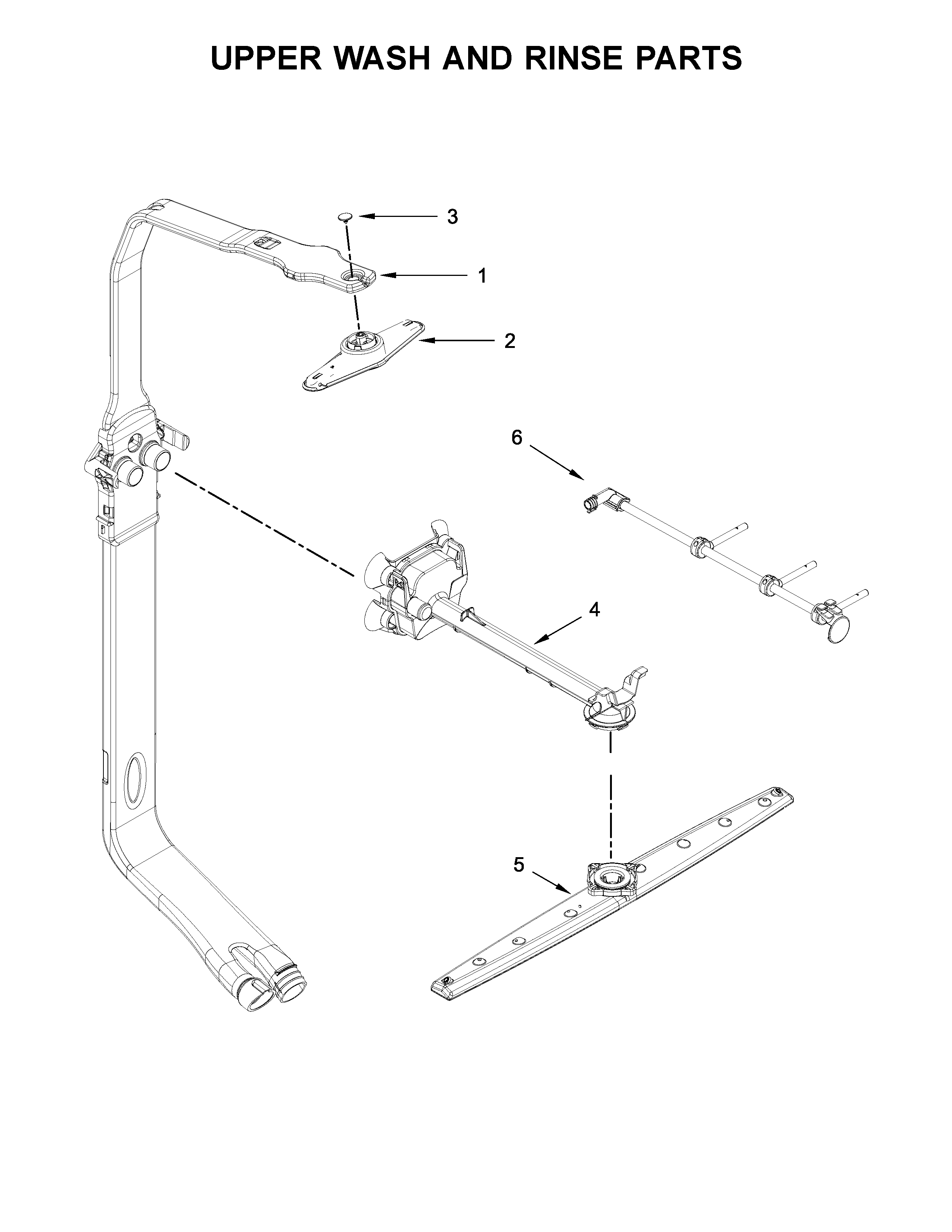 Upper wash and rinse parts