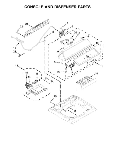 Console and dispenser parts