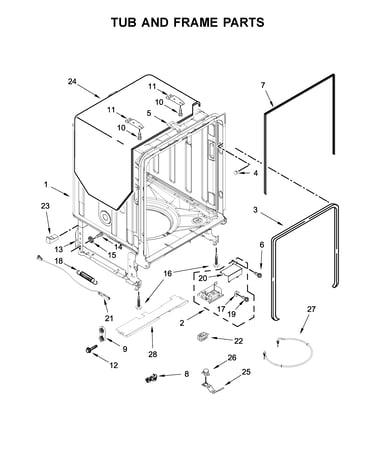 Tub and frame parts