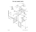 Crosley CAW42114GW1 top and cabinet parts diagram