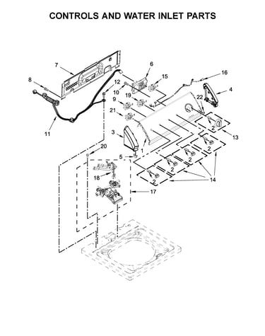 Controls and water inlet parts