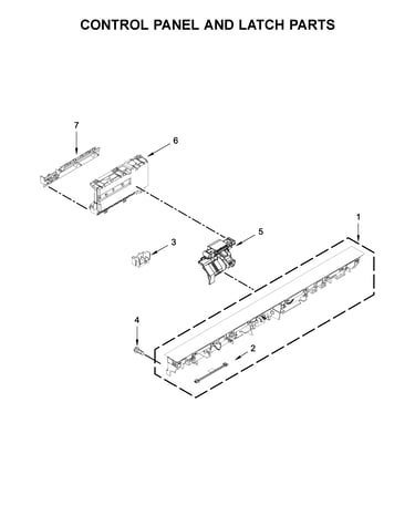 Control panel and latch parts