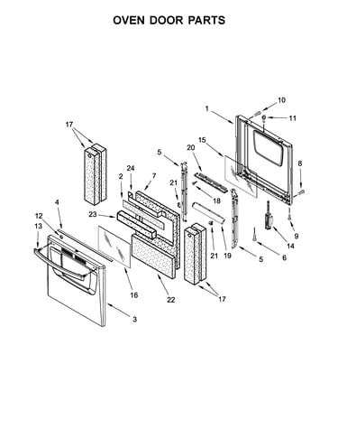 Oven door parts