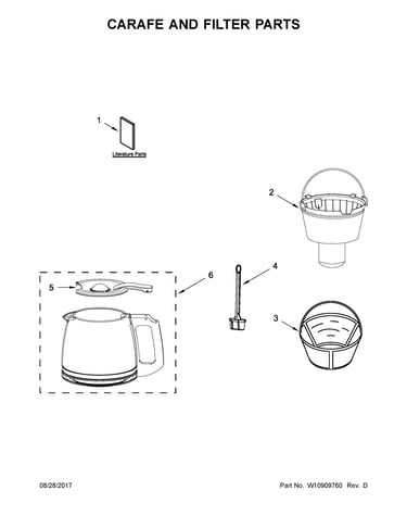 Carafe and filter parts