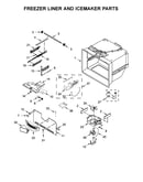 Freezer liner and icemaker parts