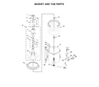 Roper RTW4516FW2 basket and tub parts diagram