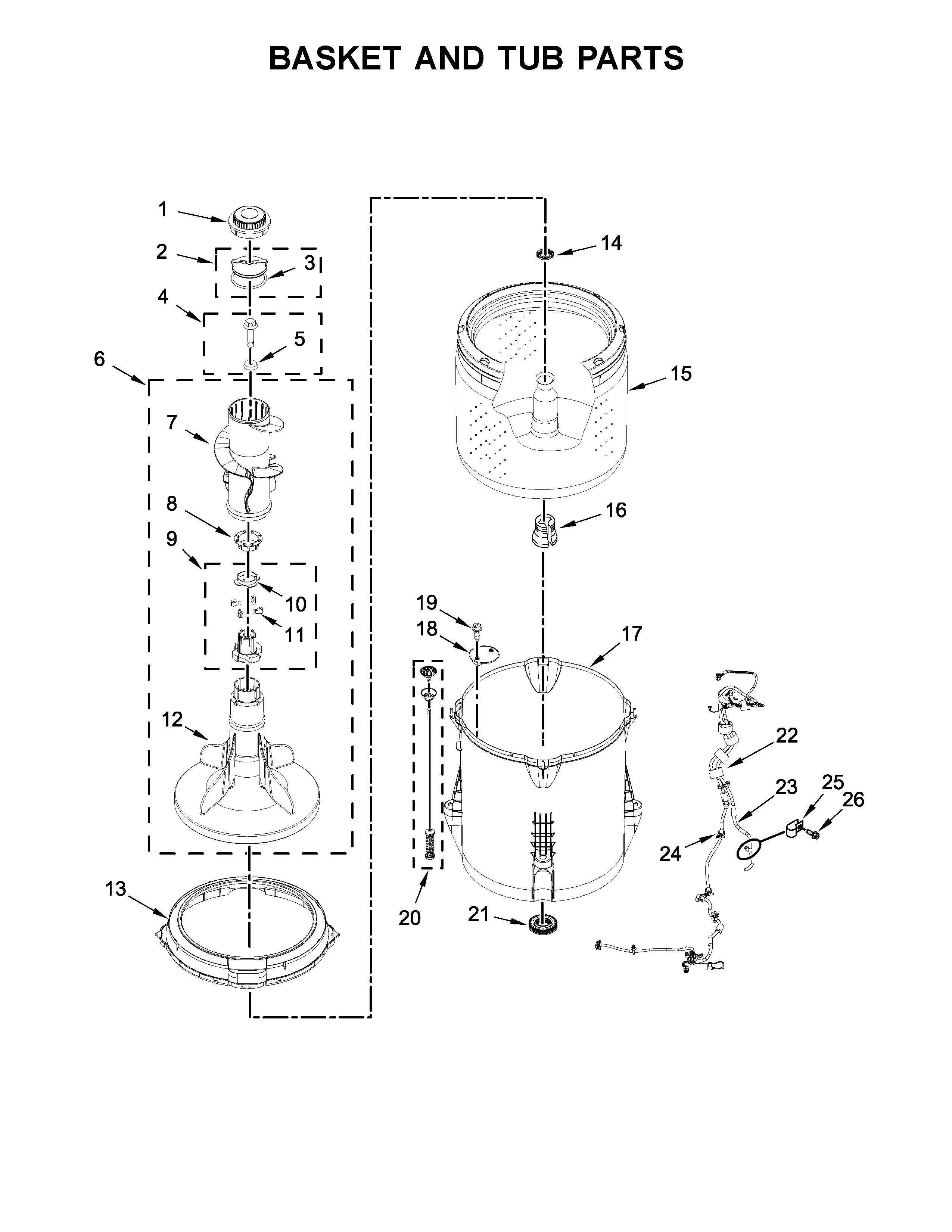 Basket and tub parts