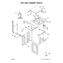 Whirlpool WTW4816FW2 top and cabinet parts diagram